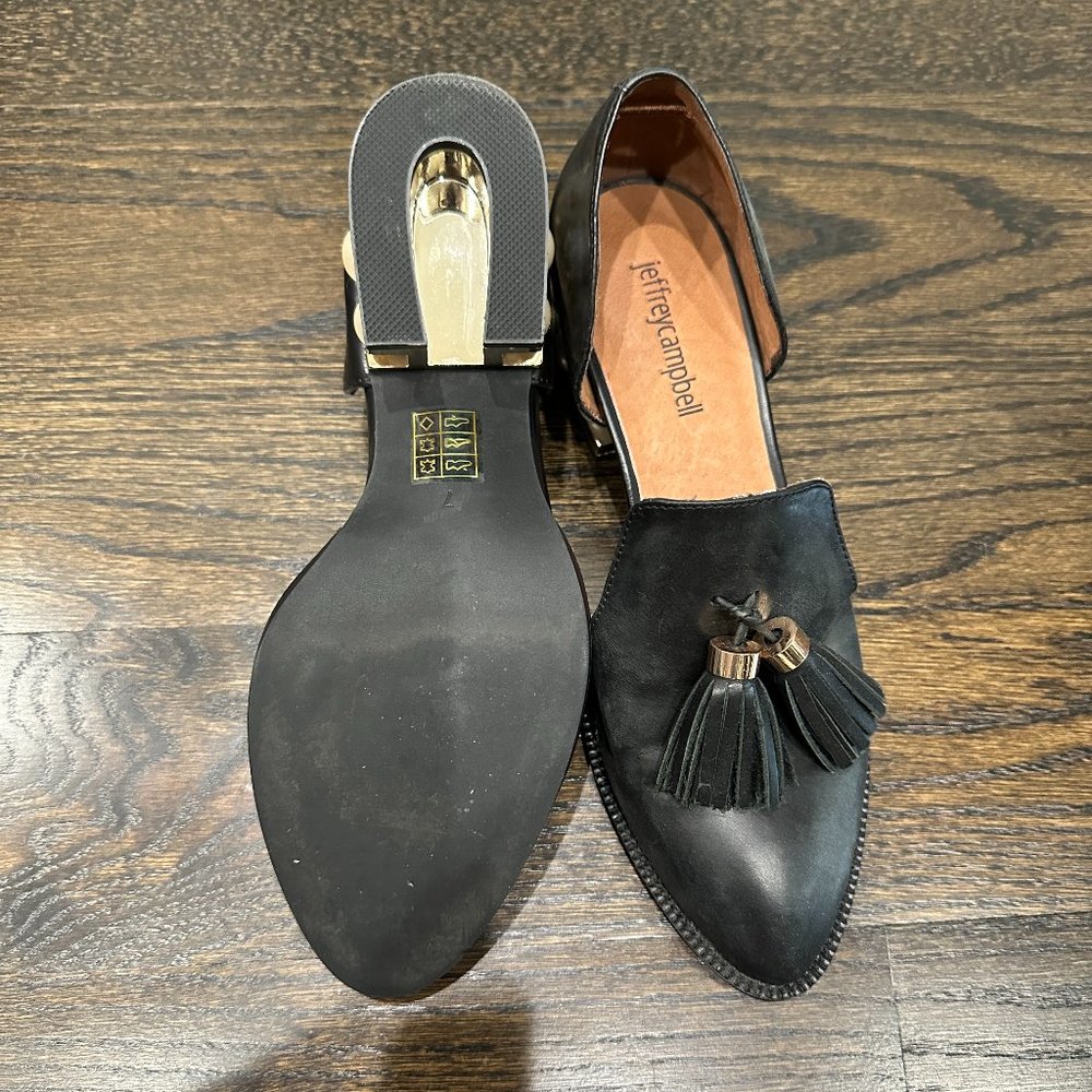 Jeffrey Campbell Black Civil Pearl Heel Loafer - Picture 4 of 4